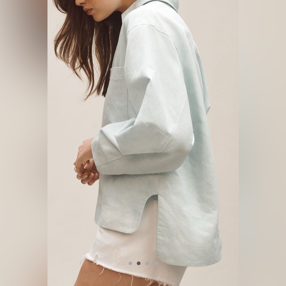 By Anthropologie Collared Patch Pocket Utility Popover Top - XS - NWT - Picture 2 of 14